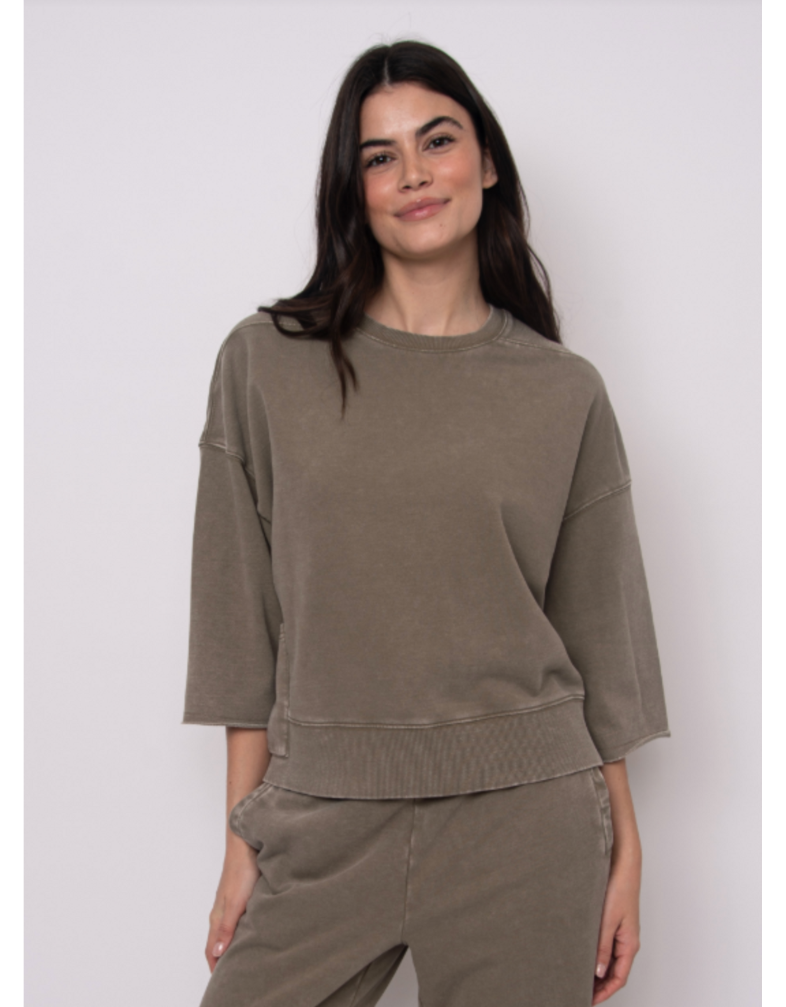 RD Style RD Style - Brie French Terry Short Sleeve Top (Smokey Olive)