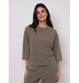 RD Style RD Style - Brie French Terry Short Sleeve Top (Smokey Olive)