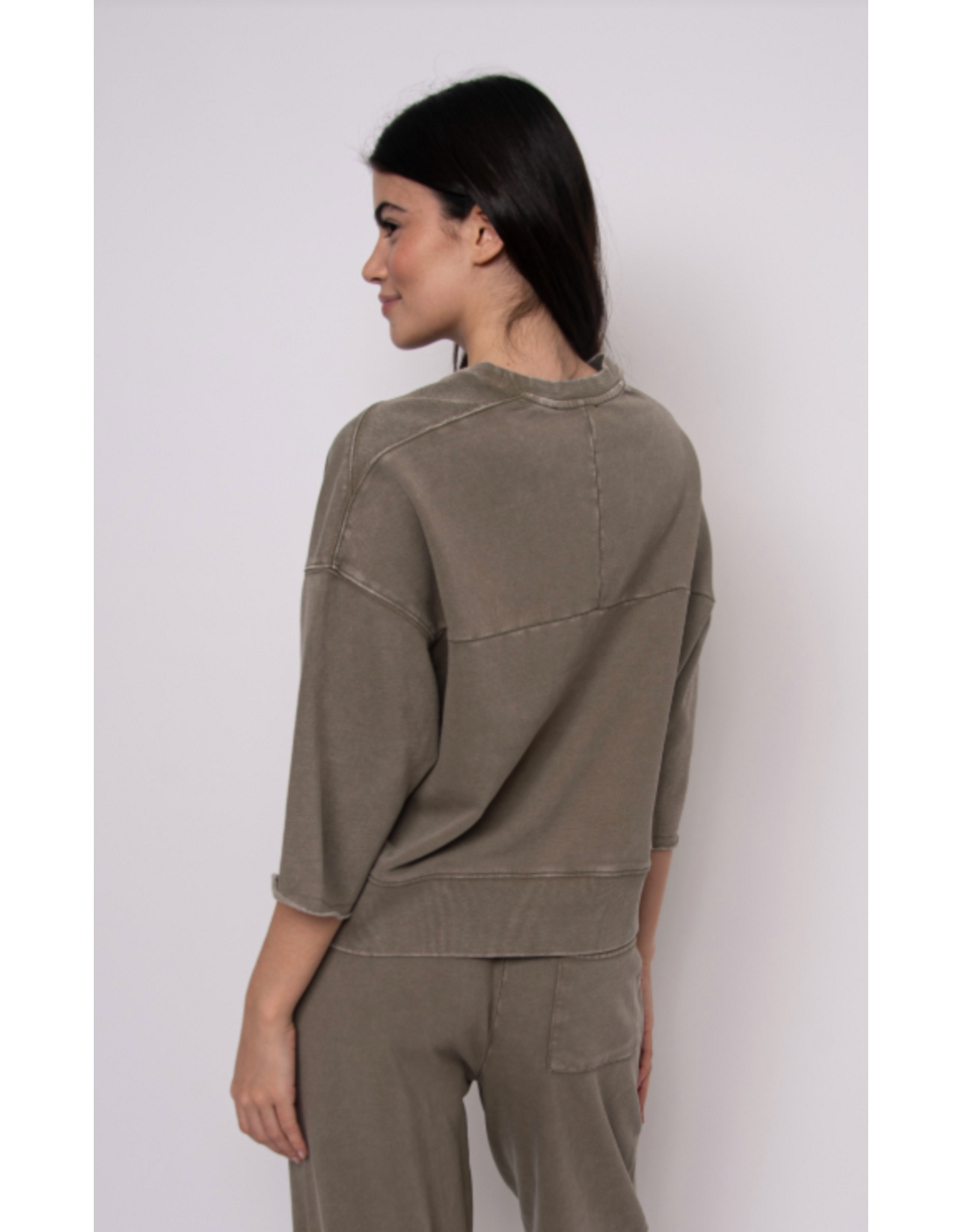 RD Style RD Style - Brie French Terry Short Sleeve Top (Smokey Olive)