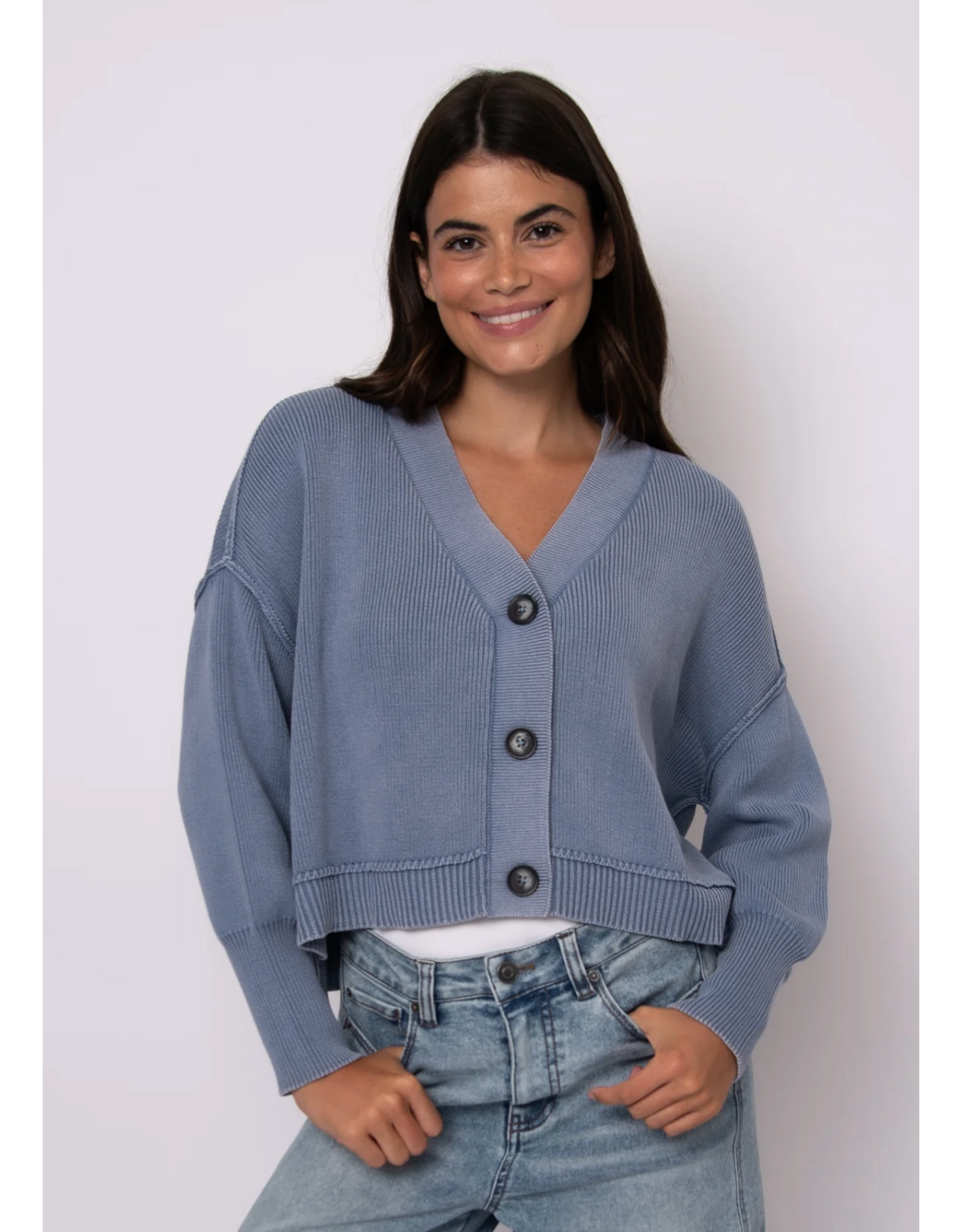 RD Style RD Style - Sumire Long Sleeve V Neck Cardigan (Acid Blue)