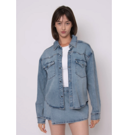 RD Style RD Style - Lizette Stretch Denim Shirt Jacket (Light Wash)