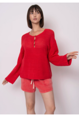 RD Style RD Style - Moana Long Sleeve Henley Neck Pullover (Cherry)