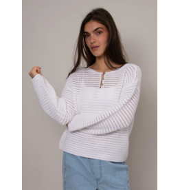 RD Style RD Style - Moana Long Sleeve Henley Neck Pullover (White)