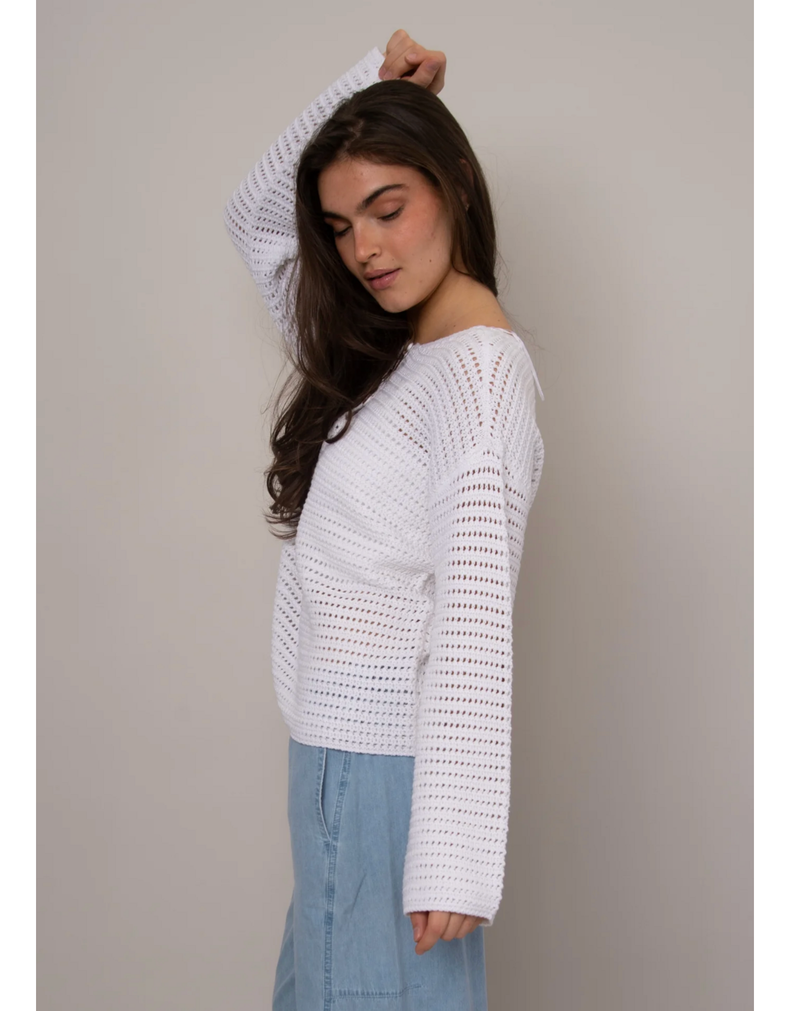 RD Style RD Style - Moana Long Sleeve Henley Neck Pullover (White)