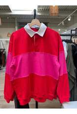 RD Style RD Style - Esther Cotton Soft Knit Long Sleeve Polo (Rouge Magenta)