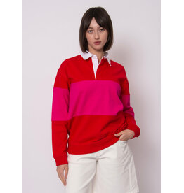 RD Style RD Style - Esther Cotton Soft Knit Long Sleeve Polo (Rouge Magenta)