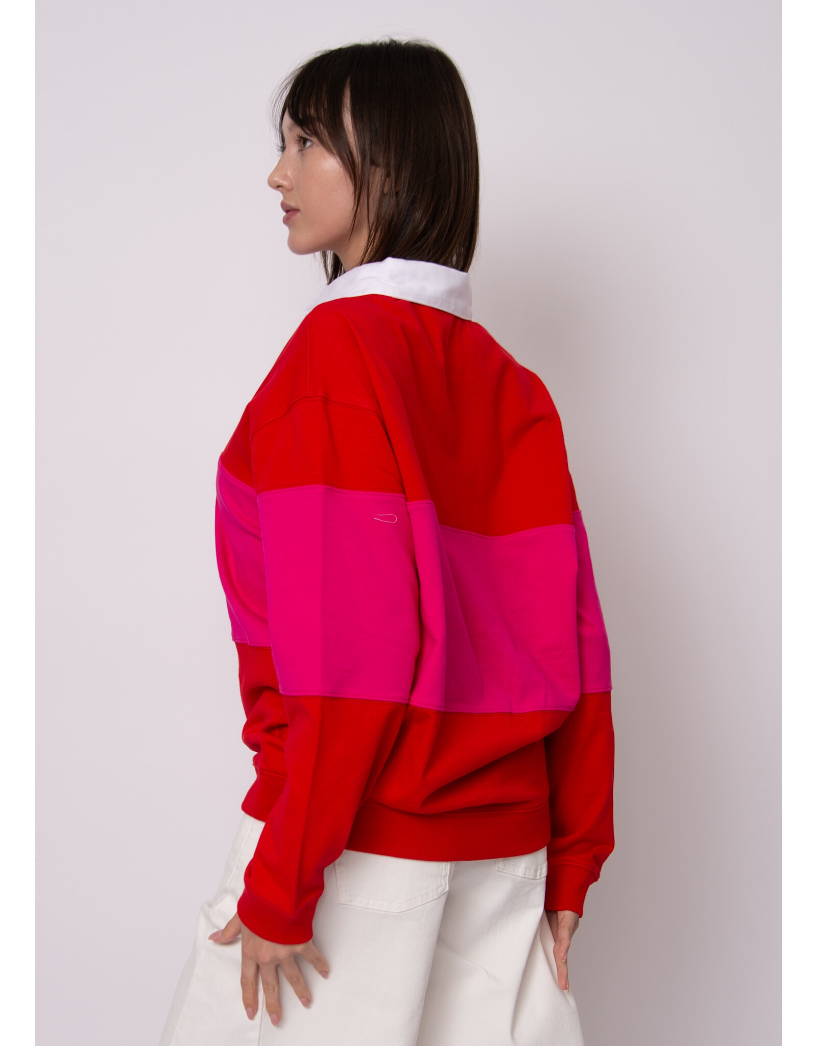 RD Style RD Style - Esther Cotton Soft Knit Long Sleeve Polo (Rouge Magenta)