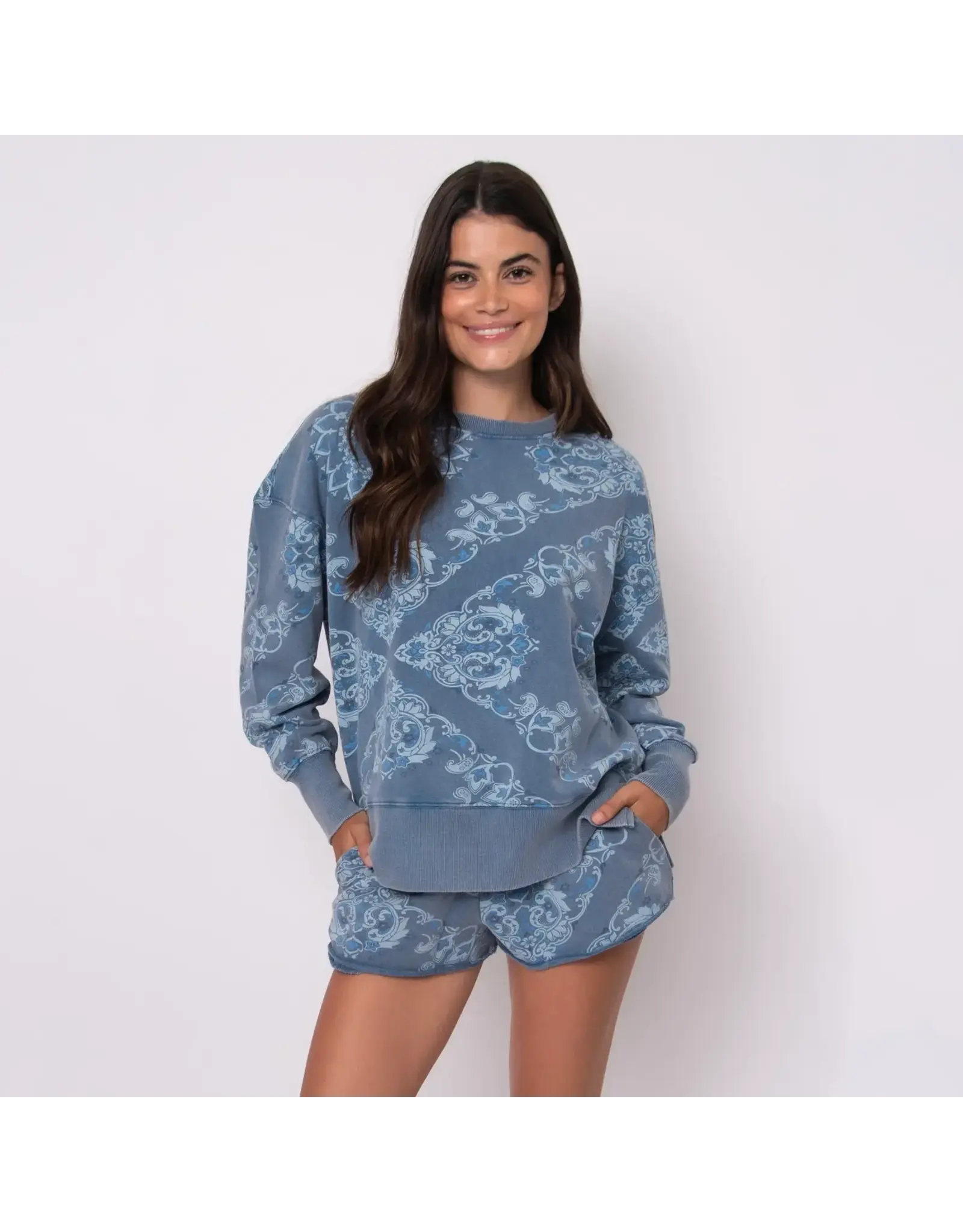 RD Style RD Style - Estelle French Terry Long Sleeve Top (Riviera)