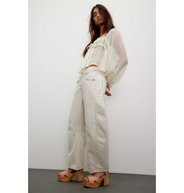 Free people Free People - Good Luck Midrise Barrel Jean (Milk)