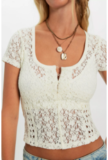 Free people Free People - Claro Lace Tee (Whisper White)