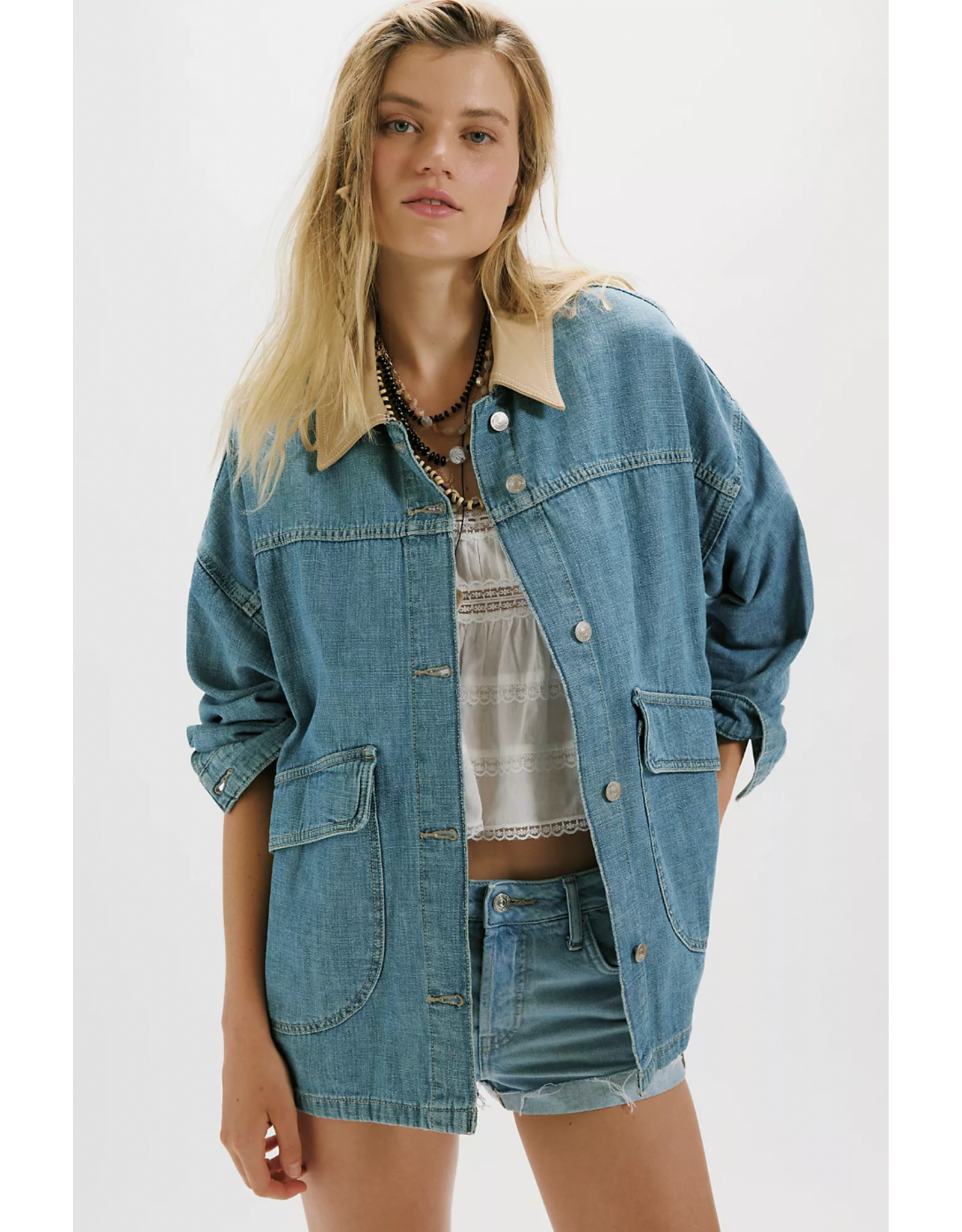 Free people Free People - We The Free Lemon Denim Jacket (Berry Blues)