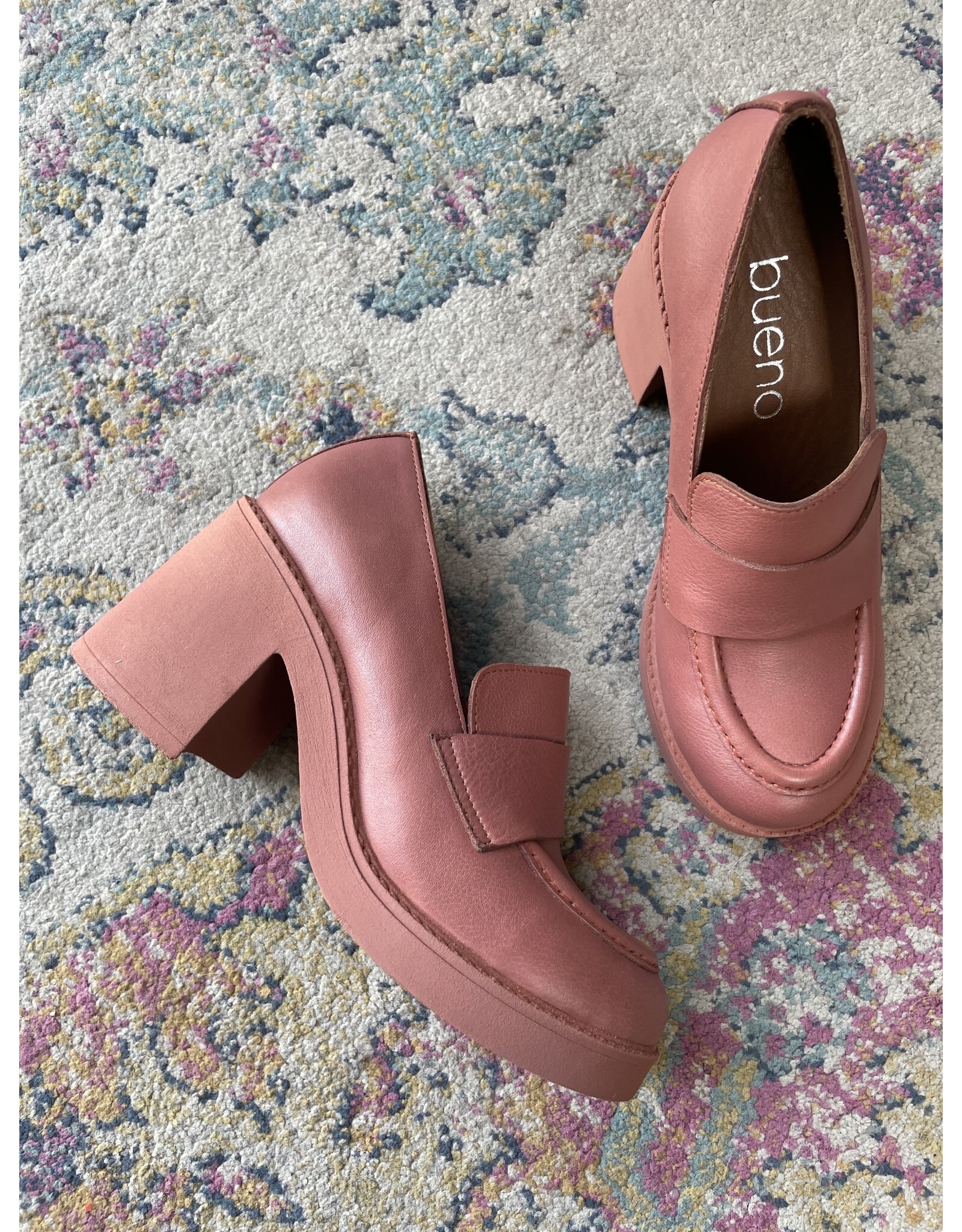 Bueno Bueno - Minty Heeled Loafer (Rose Brown)