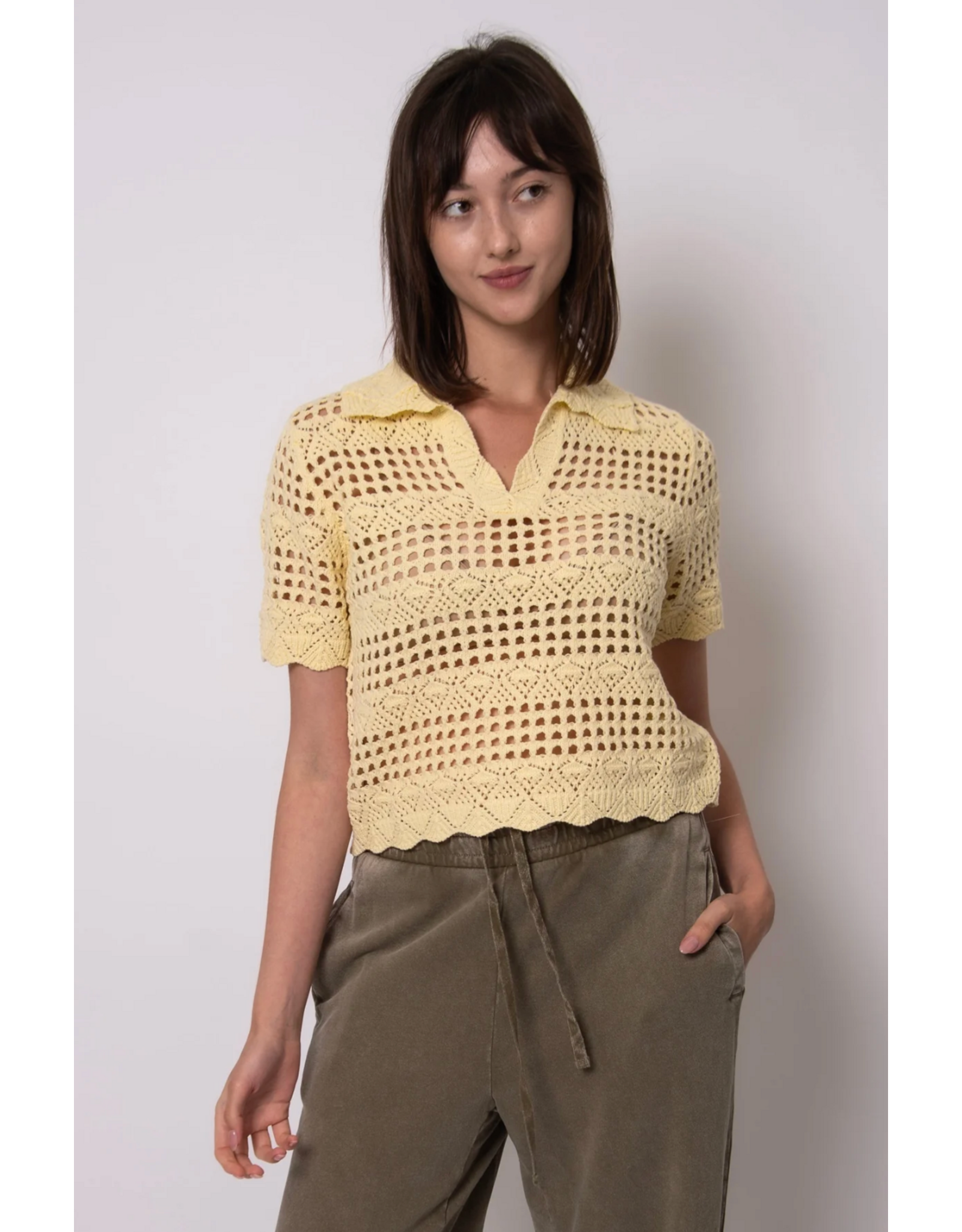 RD Style RD Style - Johnny Short Sleeve Sweater (Light Yellow)