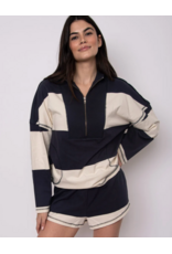 RD Style RD Style - Camille Stripe Half Zip Top (Navy)
