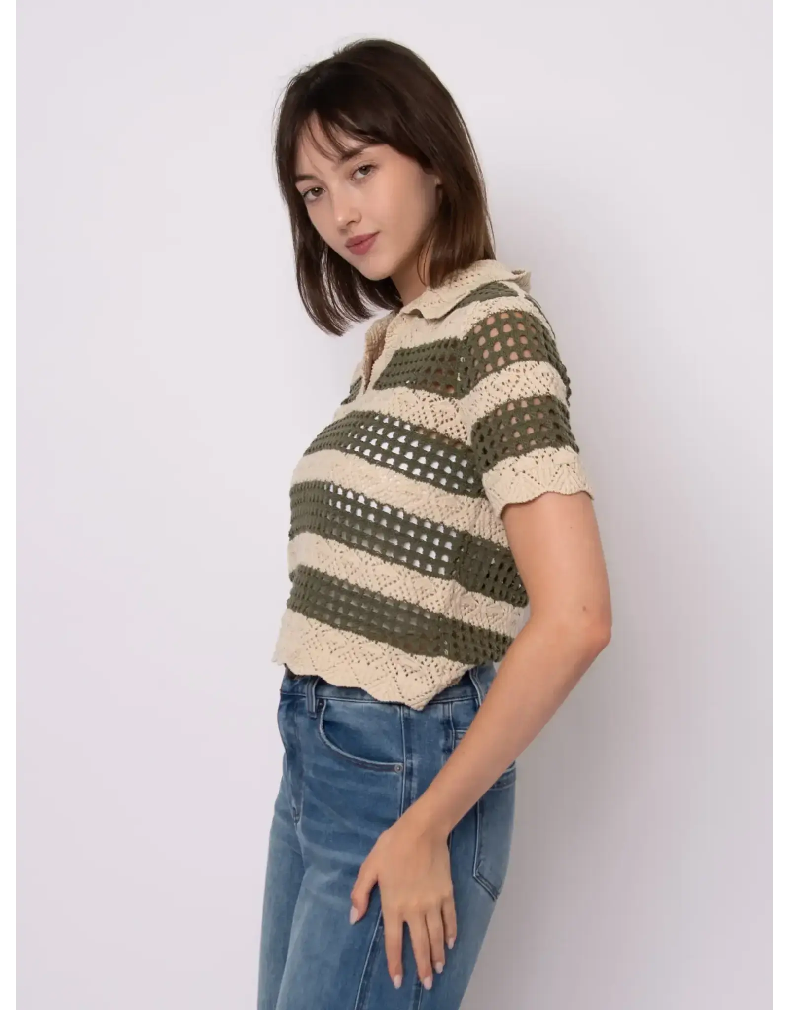 RD Style RD Style - Della Short Sleeve Johnny (Cream/Olive)
