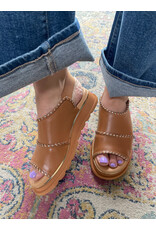 Django and Juliette Django & Juliette - Carlenet Leather Sandal (Dark Tan - Champagne)