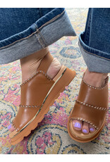 Django and Juliette Django & Juliette - Carlenet Leather Sandal (Dark Tan - Champagne)