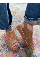 Django and Juliette Django & Juliette - Carlenet Leather Sandal (Dark Tan - Champagne)