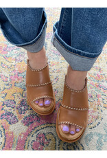 Django and Juliette Django & Juliette - Carlenet Leather Sandal (Dark Tan - Champagne)