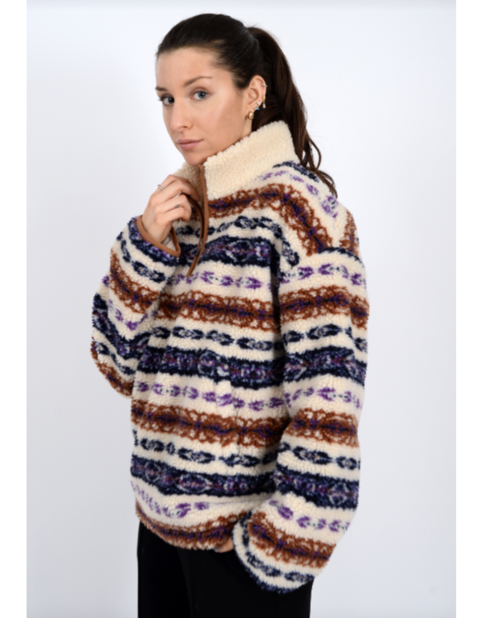 RD Style RD Style - Alpine Sherpa 1/2 Zip Front (Tobacco)