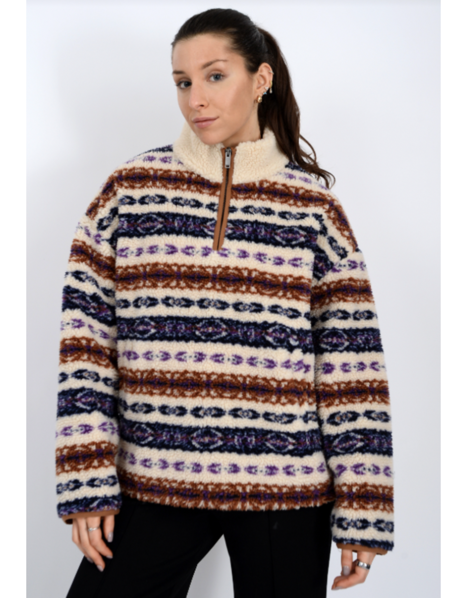 RD Style RD Style - Alpine Sherpa 1/2 Zip Front (Tobacco)