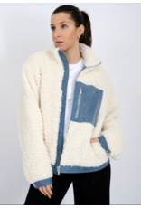 RD Style RD Style - Paddy Zip Front Sherpa (Cream / Denim)