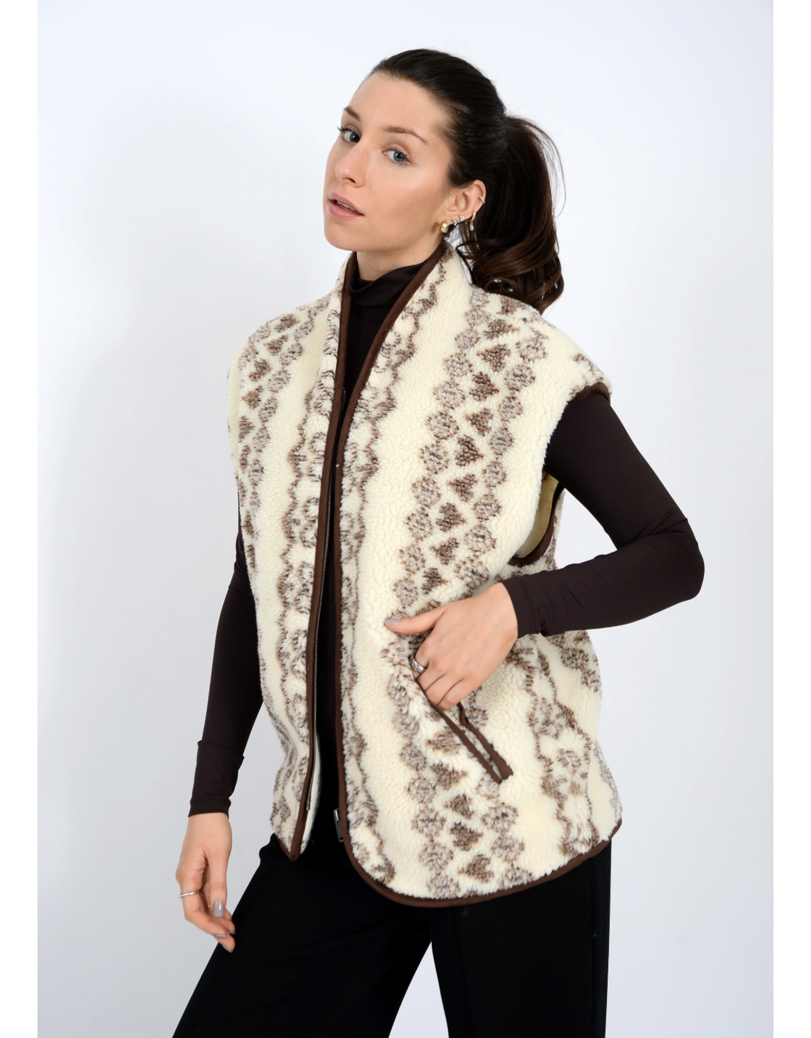 RD Style RD Style - Banff Sherpa Zip Front Vest (Brown)