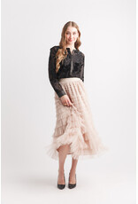 Papillon Papillon - Burnout Mesh Button Front Top (Black)