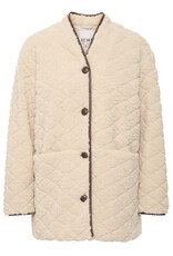 ICHI ICHI - Solava Quilted Sherpa Coat (Fog)