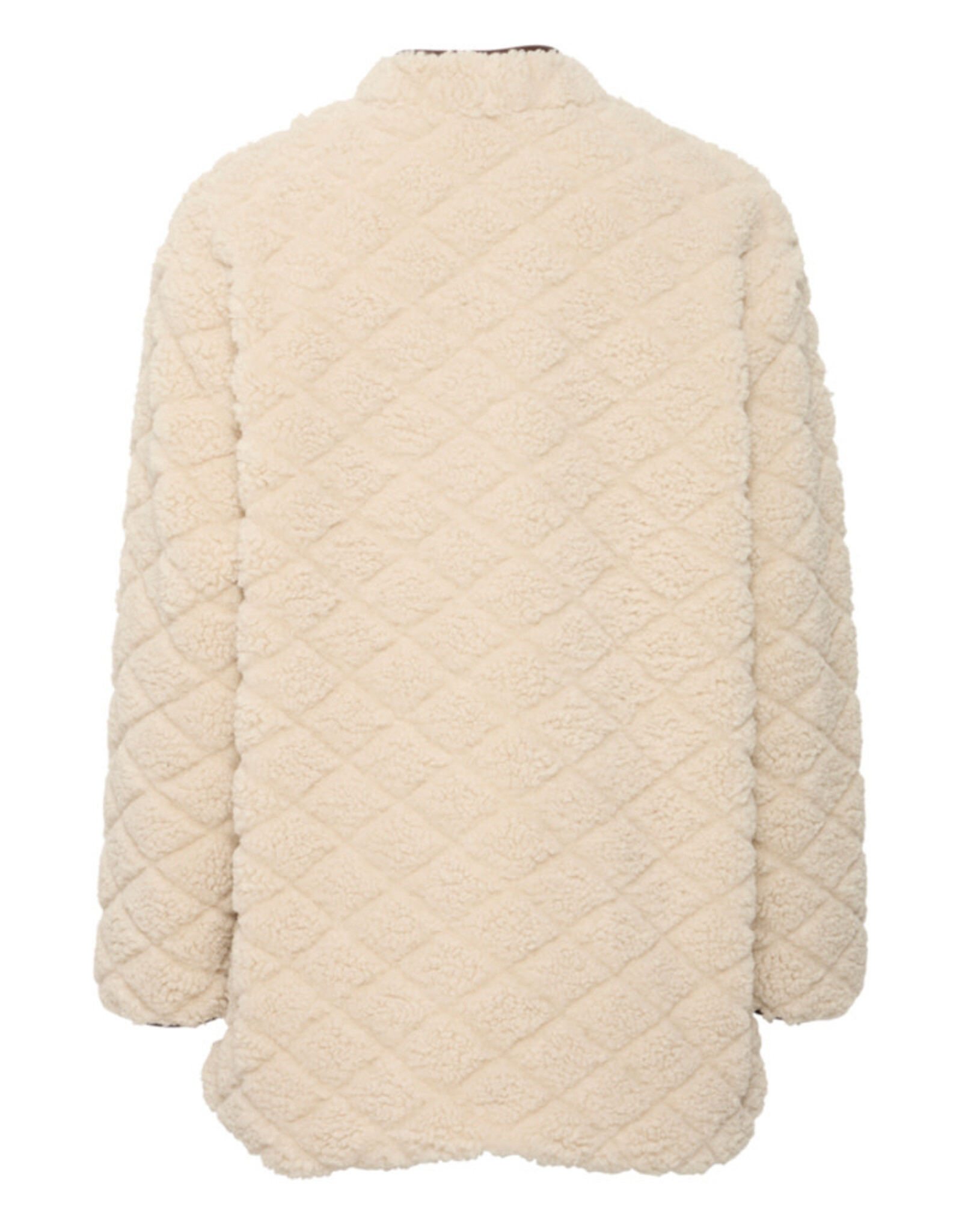 ICHI ICHI - Solava Quilted Sherpa Coat (Fog)