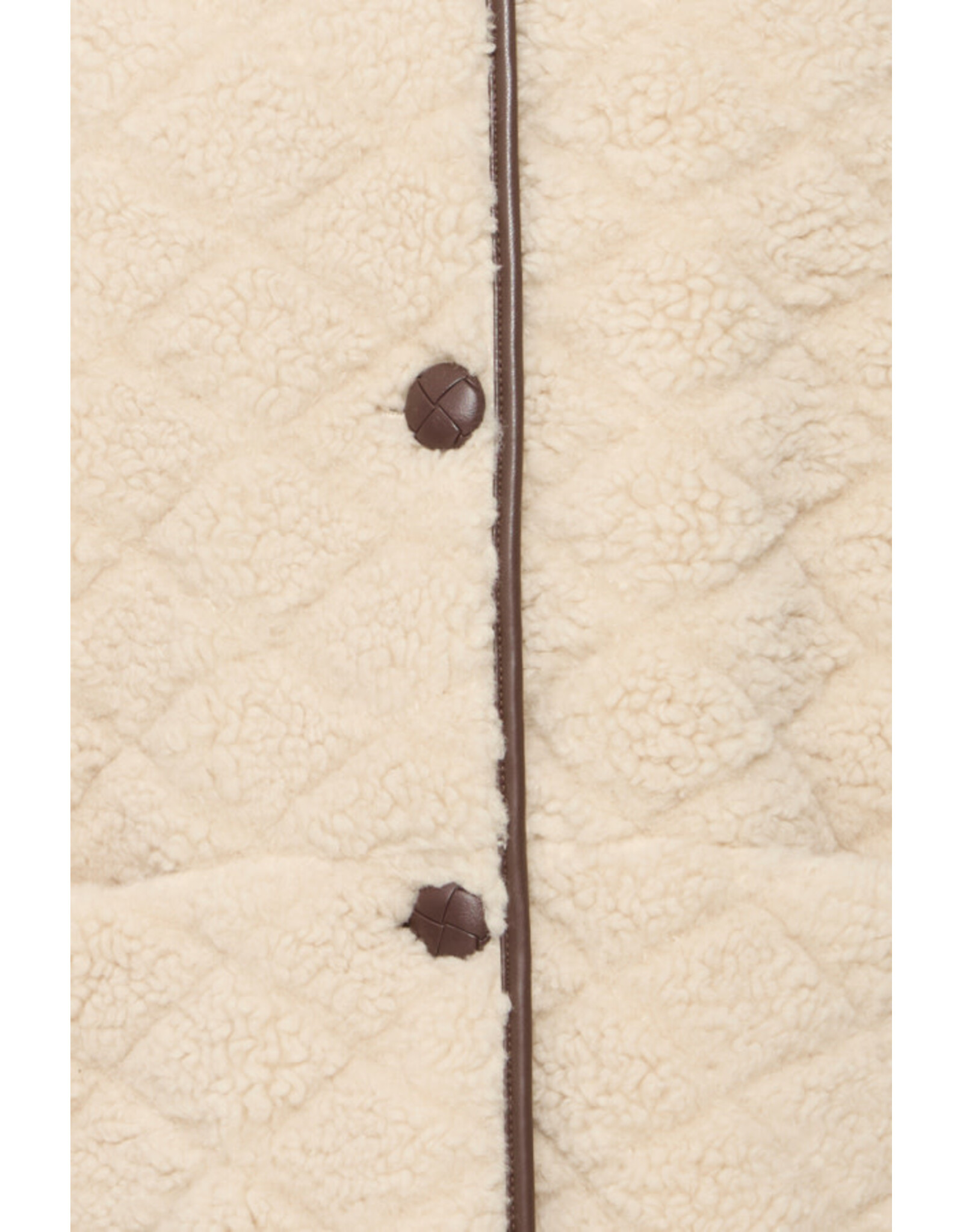 ICHI ICHI - Solava Quilted Sherpa Coat (Fog)