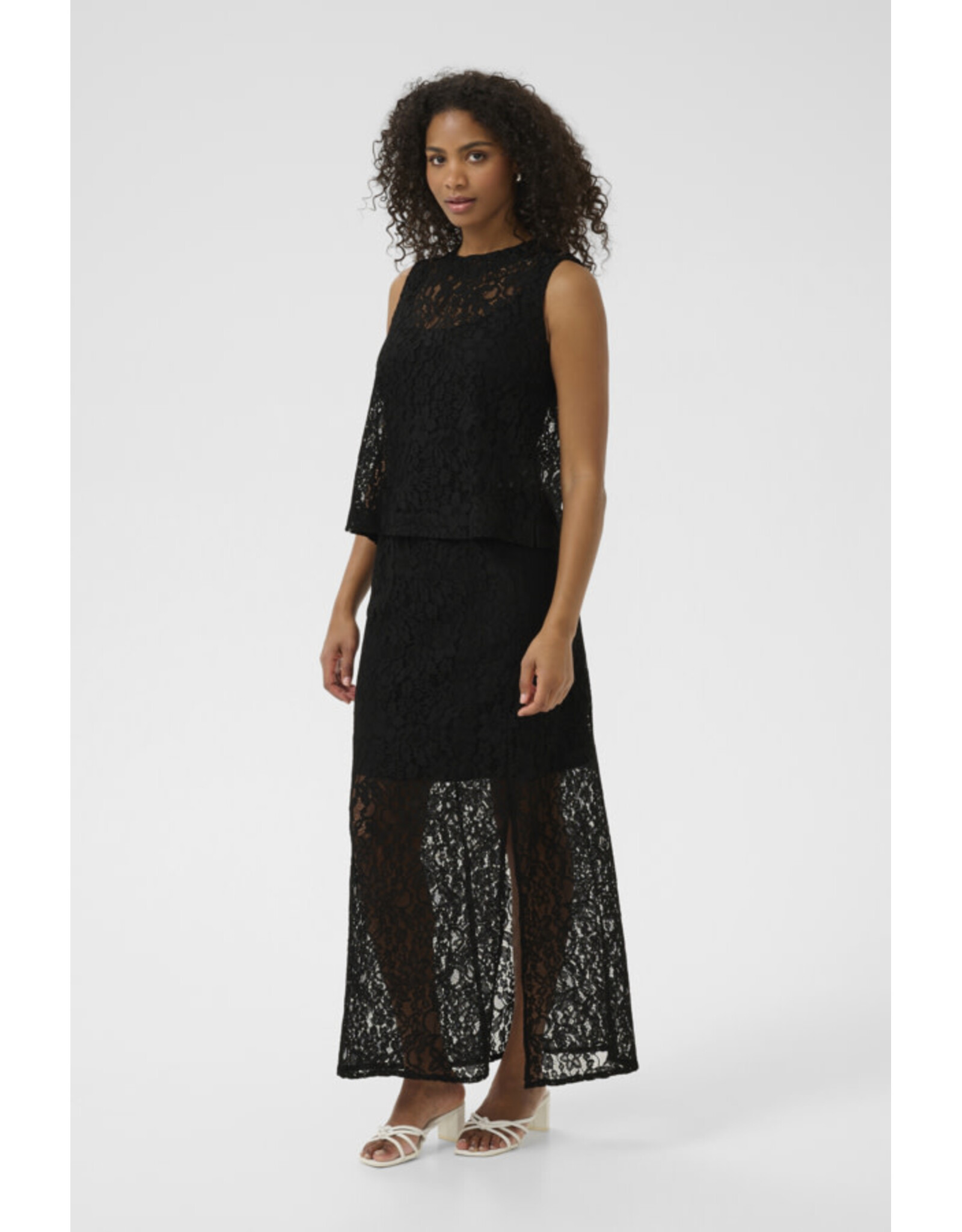 Kaffe Kaffe - Lora Lace Skirt (Black Deep)