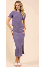 Sadie & Sage Sadie & Sage - A Vision Textured Midi Skirt (Purple)