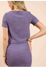 Sadie & Sage Sadie & Sage - A Vision Textured Midi Skirt (Purple)