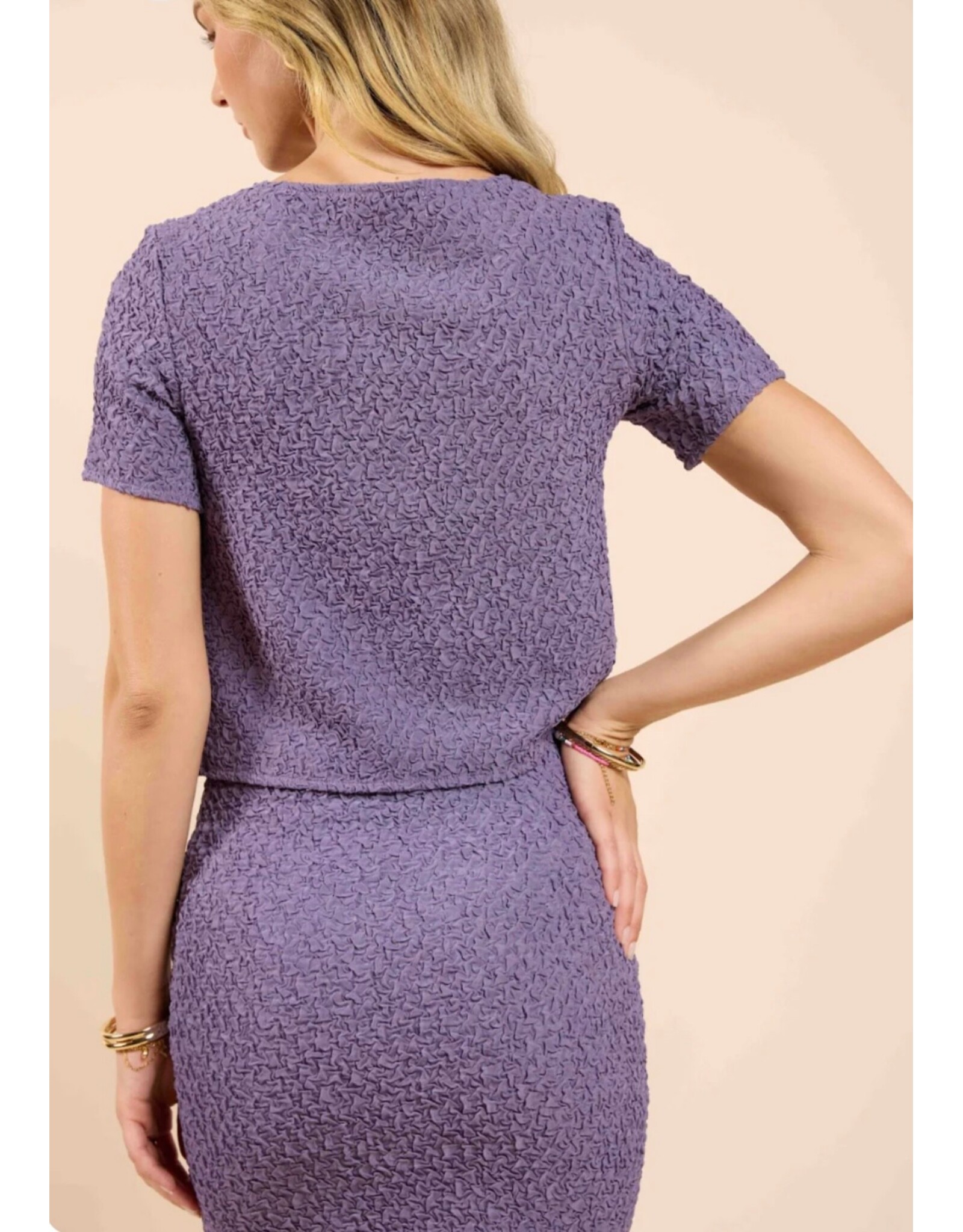 Sadie & Sage Sadie & Sage - A Vision Textured Midi Skirt (Purple)