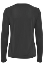 b.young b.Young - Perl Long Sleeve Top With Diagonal Ruching (Asphalt)