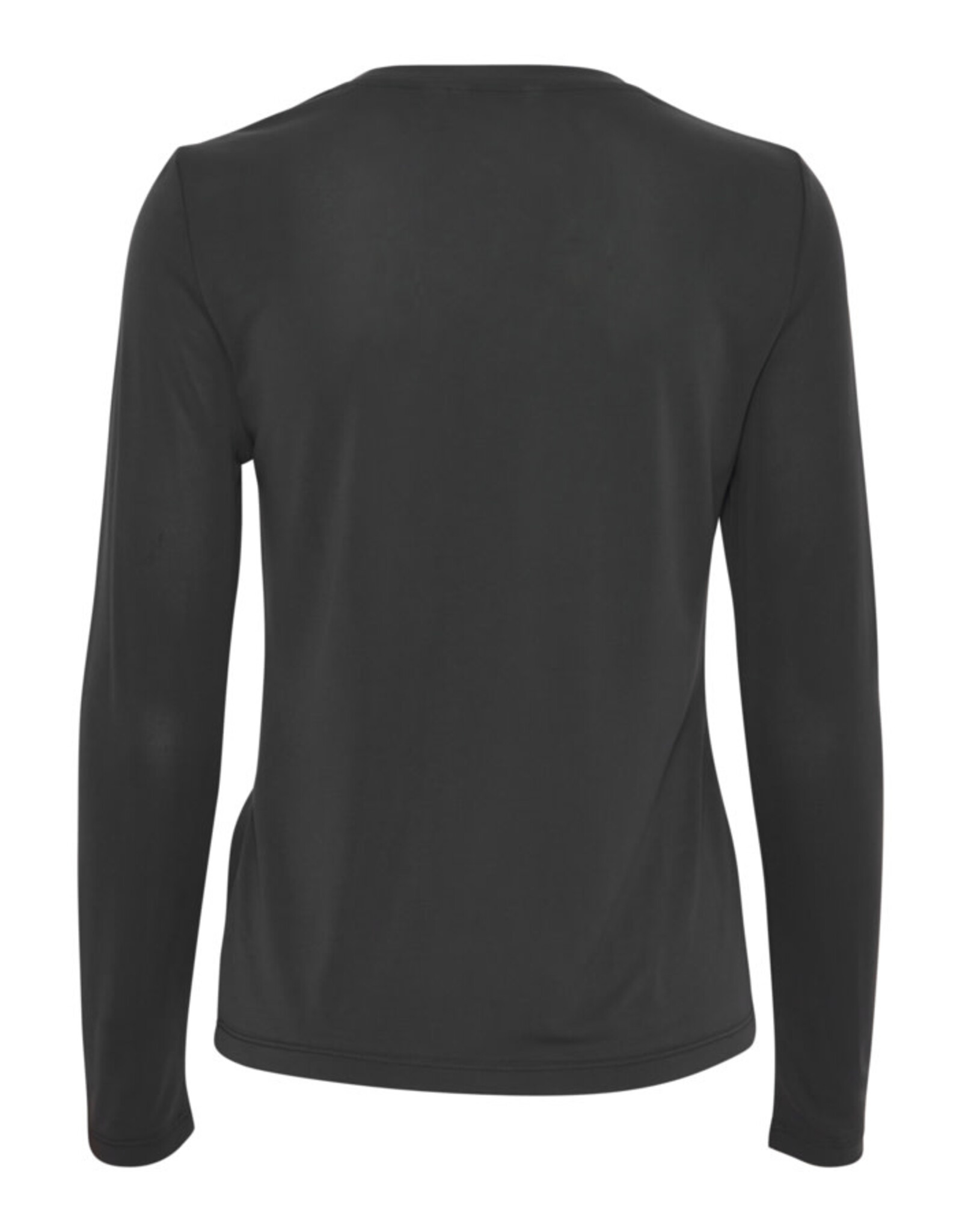 b.young b.Young - Perl Long Sleeve Top With Diagonal Ruching (Asphalt)