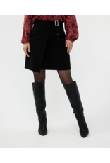 EsQualo EsQualo - City Skirt with Overlap Pockets (Black)