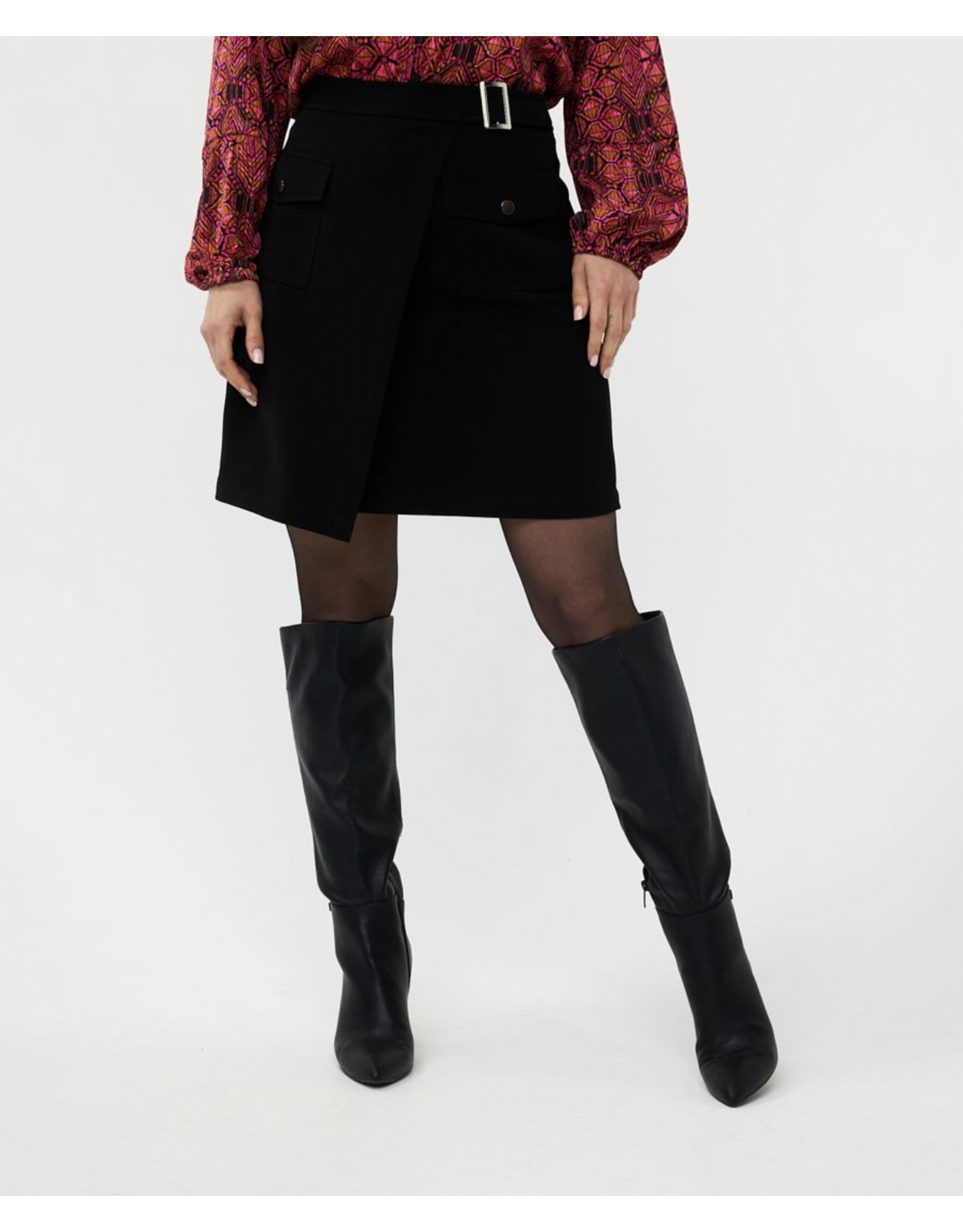 EsQualo EsQualo - City Skirt with Overlap Pockets (Black)