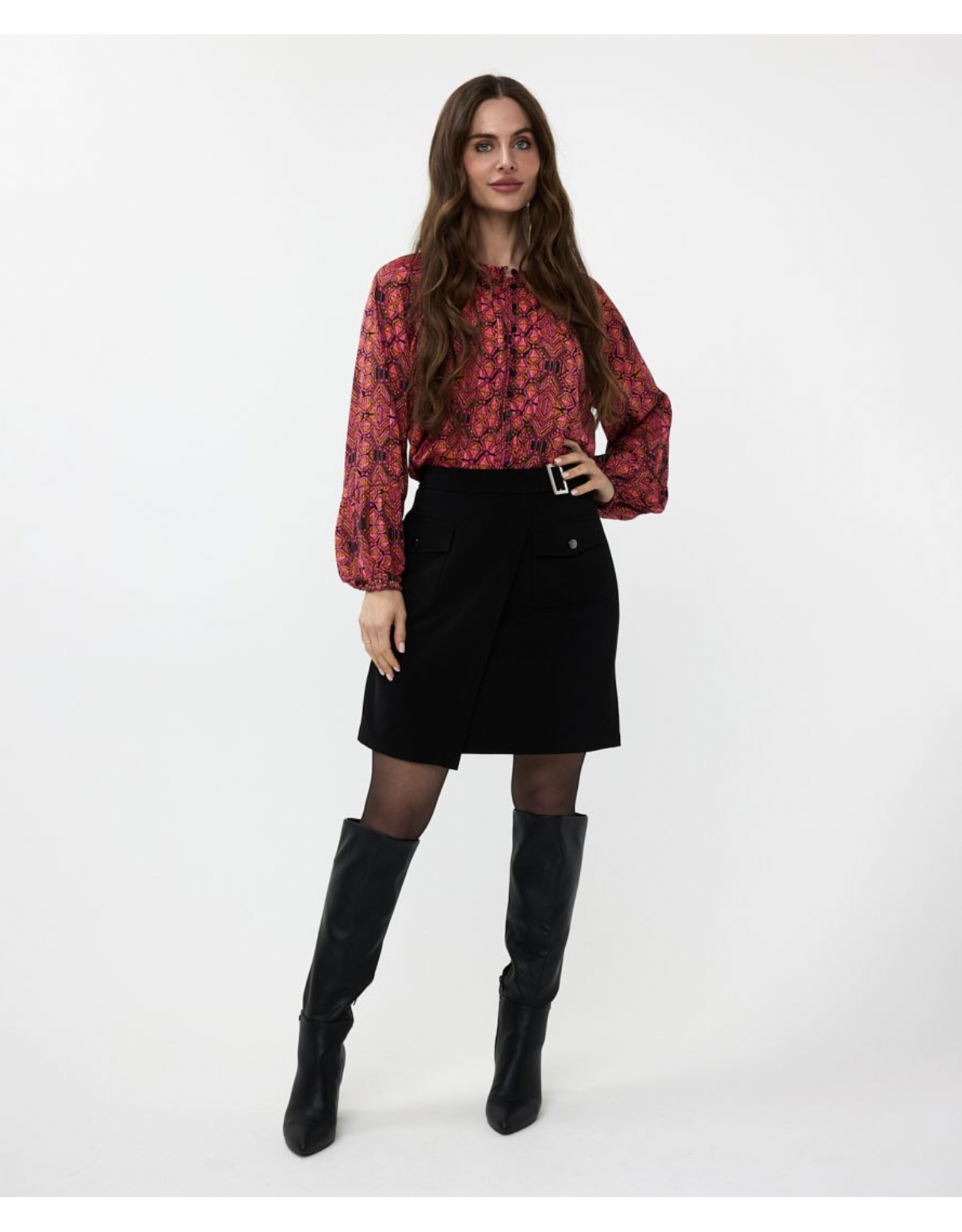 EsQualo EsQualo - City Skirt with Overlap Pockets (Black)