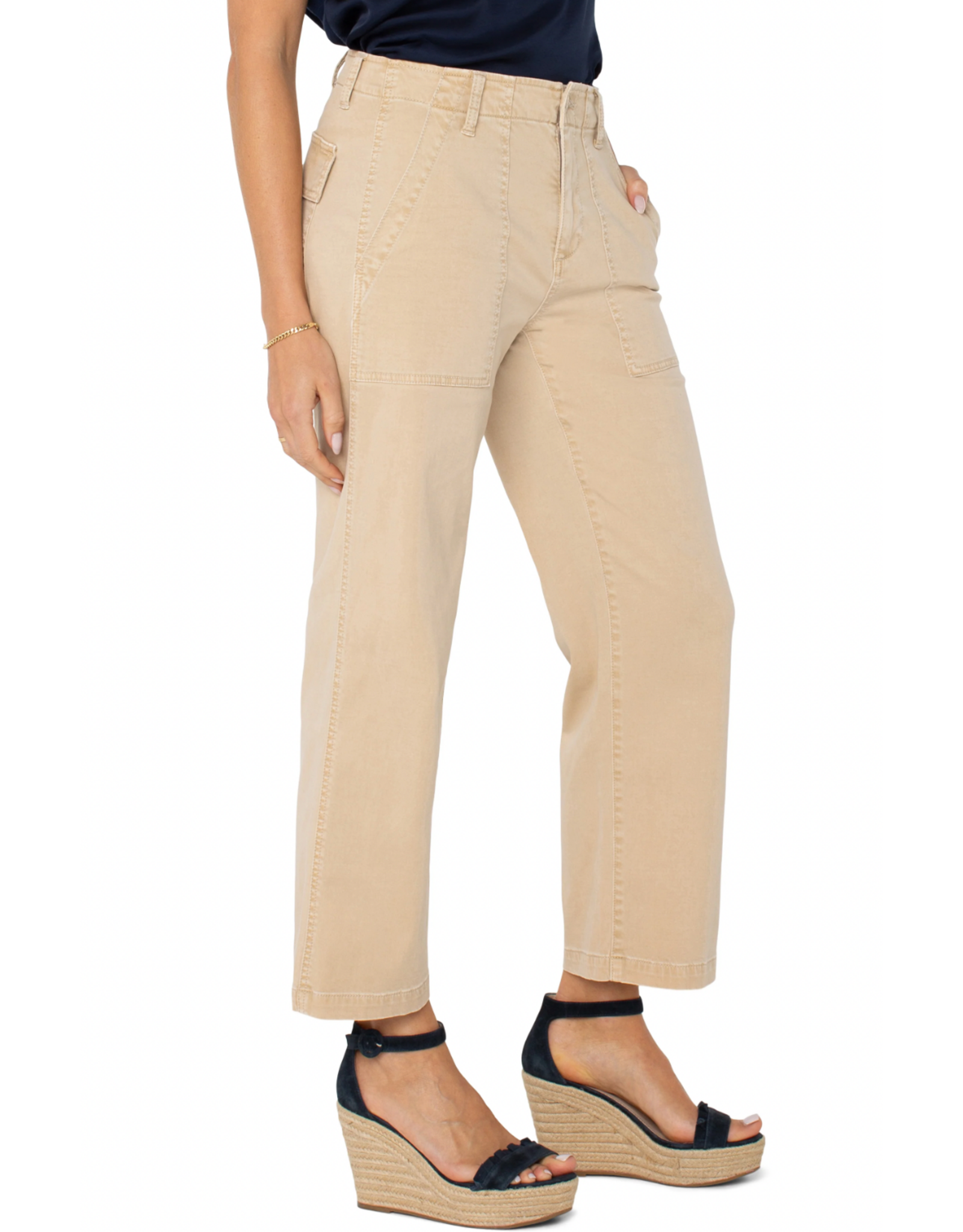 Liverpool Liverpool - Cargo crop wide leg (Cappucino)