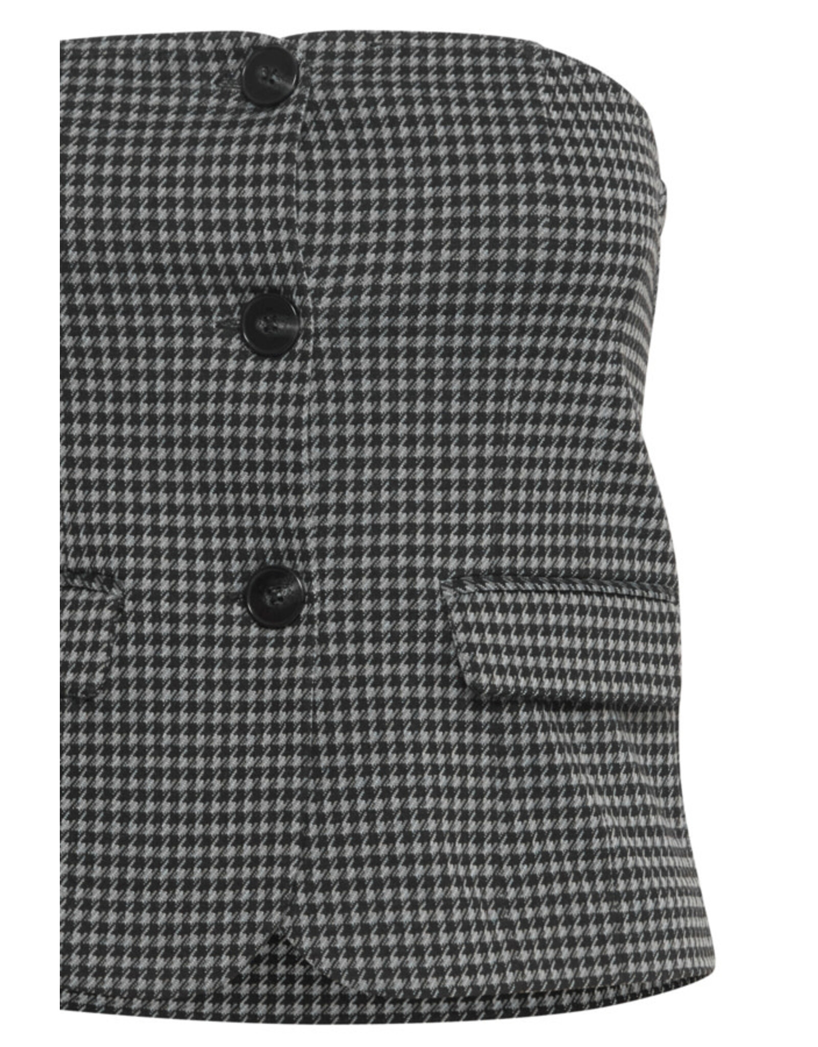 ICHI ICHI - Kate Houndstooth Strapless Top (Black / Grey)