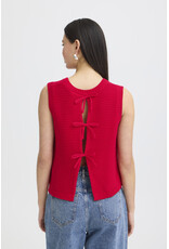 ICHI ICHI - Dotties Sleeveless Top with Tie Up Back (Fiery Red)