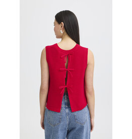 ICHI ICHI - Dotties Sleeveless Top with Tie Up Back (Fiery Red)