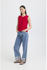 ICHI ICHI - Dotties Sleeveless Top with Tie Up Back (Fiery Red)