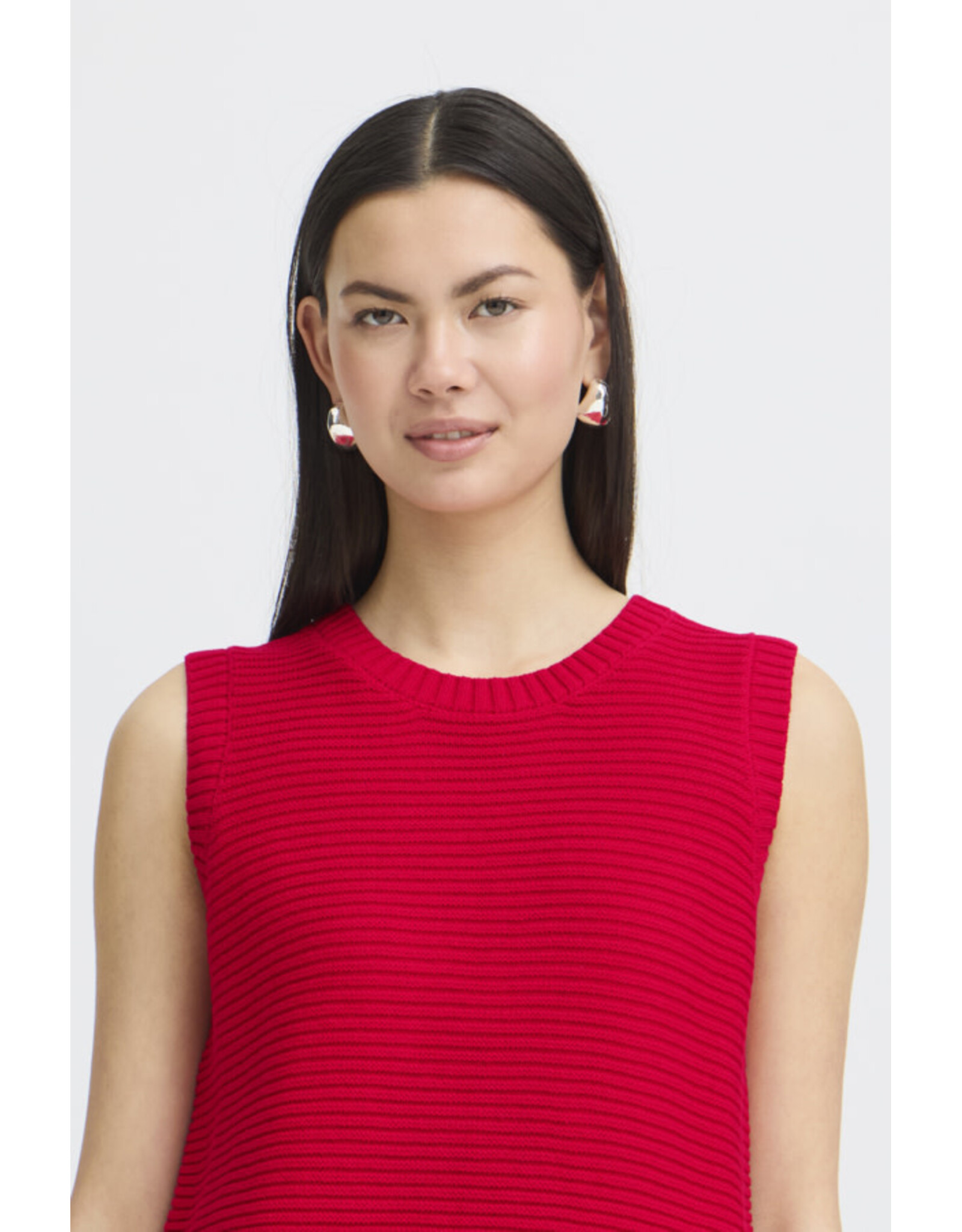 ICHI ICHI - Dotties Sleeveless Top with Tie Up Back (Fiery Red)
