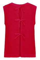 ICHI ICHI - Dotties Sleeveless Top with Tie Up Back (Fiery Red)