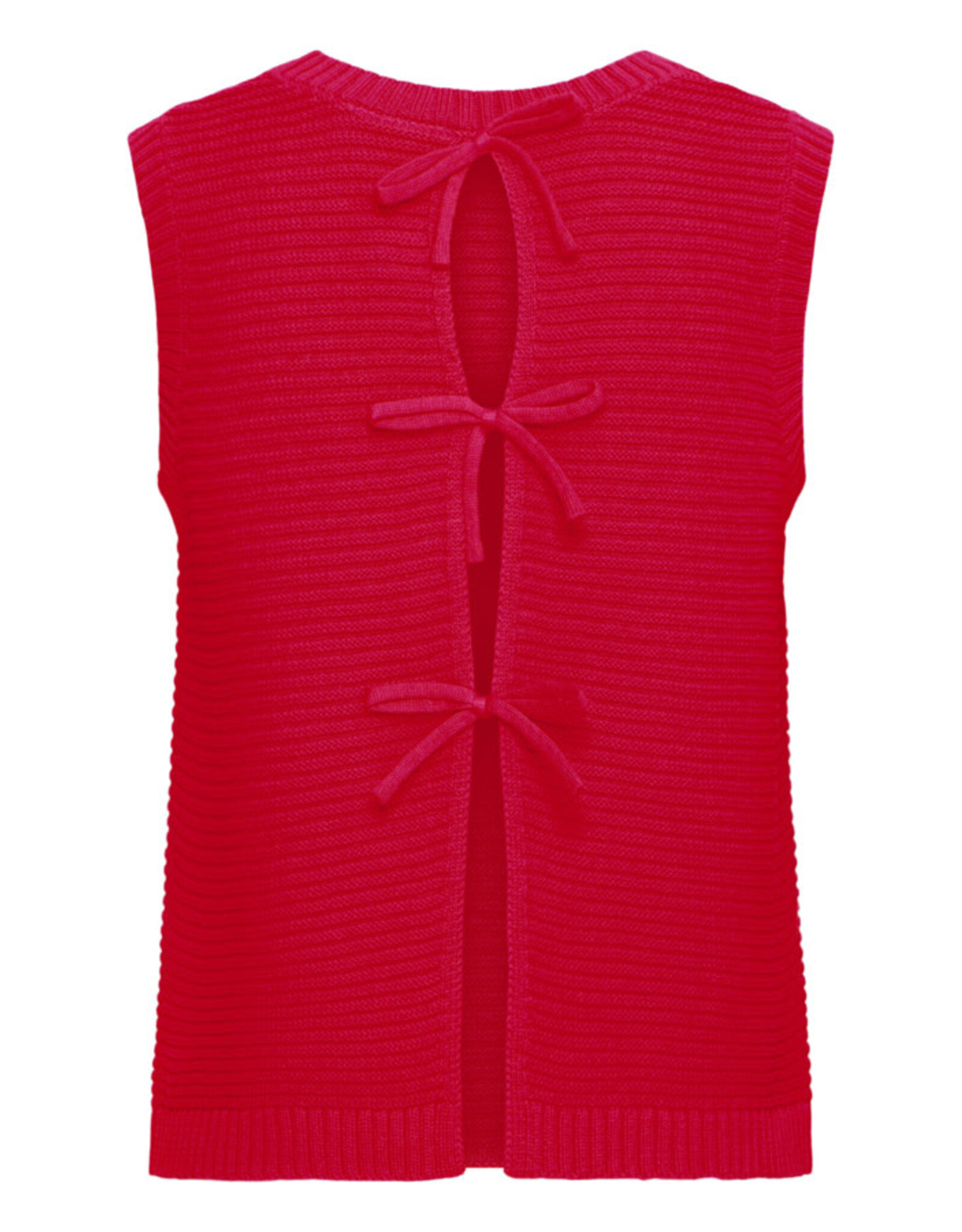 ICHI ICHI - Dotties Sleeveless Top with Tie Up Back (Fiery Red)