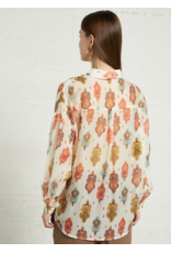 Korner Korner - Baroque Print Sheer Button Up Shirt (Multi)