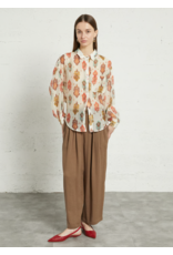 Korner Korner - Baroque Print Sheer Button Up Shirt (Multi)